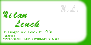milan lenck business card